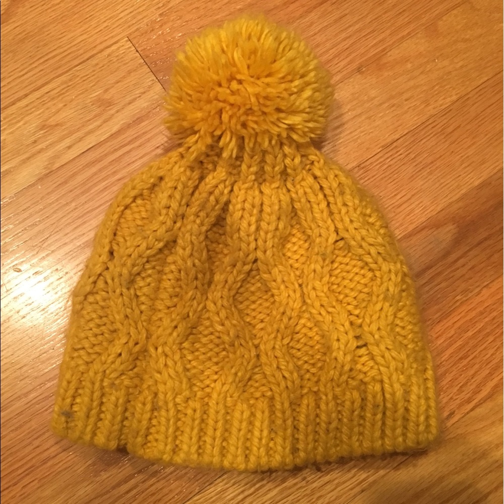 Super Cozy Mustard Yellow Beanie with Pompom
